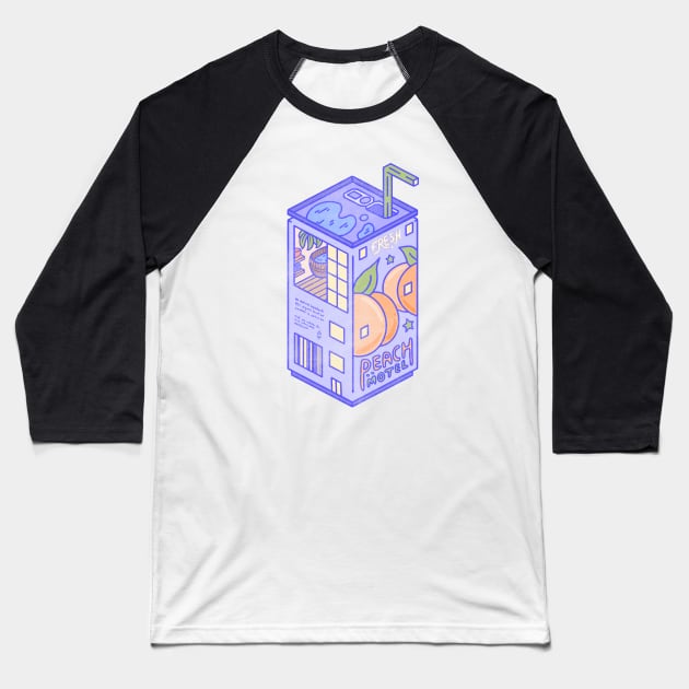 Peach Motel Baseball T-Shirt by LauraOConnor